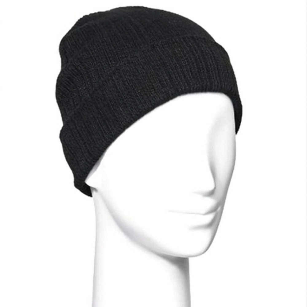 Wild Fable Beanie Ribbed Knit Hat OS Black Unisex